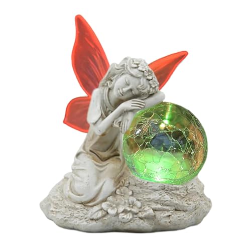 Streysisl Solar-Gartenfee, Kunstharz-Feengarten-Figuren, Outdoor-Dekoration mit Glaskugel, skurrile Gartendekoration, Solar-Gartenstatuen für Hof, Rasen, Blumenbeet, Gehweg, Teich Streysisl Solar-Gartenfee, Kunstharz-Feengarten-Figuren, Outdoor-Dekoration mit Glaskugel, skurrile Gartendekoration, Solar-Gartenstatuen für Hof, Rasen, Blumenbeet, Gehweg, Teich von Streysisl
