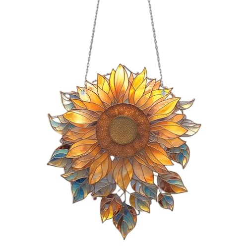 Streysisl Sonnenblumen-Fensterornament, 2D-Acryl-Küchendekor-Zubehör, Küchendekoration und Zubehör, verbessert die Terrassenatmosphäre, Aufhängeschlaufe für Haus, Garten, Pool Streysisl Sonnenblumen-Fensterornament, 2D-Acryl-Küchendekor-Zubehör, Küchendekoration und Zubehör, verbessert die Terrassenatmosphäre, Aufhängeschlaufe für Haus, Garten, Pool von Streysisl