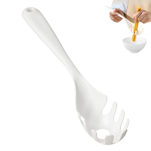 Streysisl Spaghetti-Löffel-Servierer, Pasta-Servierzähne, Gabel mit langem Griff, hitzebeständig, Teigtaschenlöffel, Werkzeug mit langem Griff für Zuhause, Café, Restaurant von Streysisl