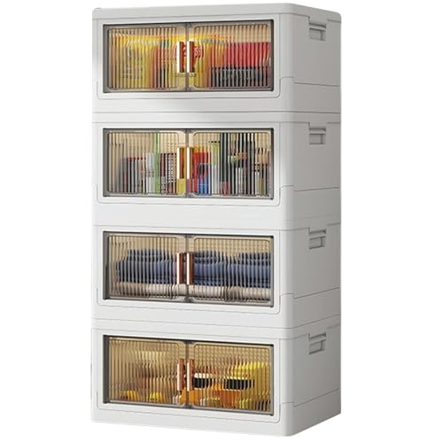 Streysisl Stapelbarer Organizer mit Deckel und Türen, Mehrzweck-Schrank-Organizer und Aufbewahrung, visuelle Aufbewahrungsbehälter mit Deckel mit Türen, Aufbewahrungsbox, Würfel für Zuhause, Wohnheim Streysisl Stapelbarer Organizer mit Deckel und Türen, Mehrzweck-Schrank-Organizer und Aufbewahrung, visuelle Aufbewahrungsbehälter mit Deckel mit Türen, Aufbewahrungsbox, Würfel für Zuhause, Wohnheim von Streysisl