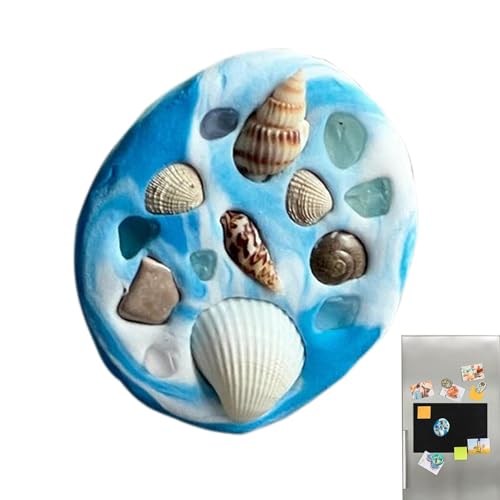 Streysisl Starke Kühlschrankmagnete für die Küche, starker runder Kühlschrankmagnet, Marine-Thema, dekoriert mit zarten Muscheln, Kühlschrankmagnet für Klassenzimmer, Küche Streysisl Starke Kühlschrankmagnete für die Küche, starker runder Kühlschrankmagnet, Marine-Thema, dekoriert mit zarten Muscheln, Kühlschrankmagnet für Klassenzimmer, Küche von Streysisl