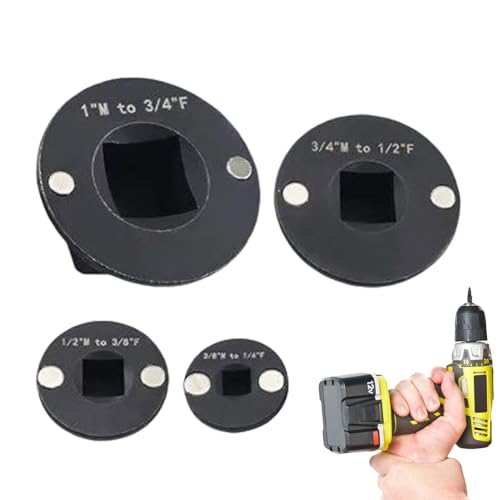 Streysisl Steckschlüssel-Adapter-Set – Edelstahl-Antriebsratsche, Werkzeugzubehör, Antriebsverlängerung 4-teilig für Mutternschlüssel, Bohrer, enge Räume Streysisl Steckschlüssel-Adapter-Set – Edelstahl-Antriebsratsche, Werkzeugzubehör, Antriebsverlängerung 4-teilig für Mutternschlüssel, Bohrer, enge Räume von Streysisl