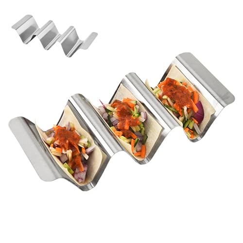 Streysisl Taco Rack – Edelstahl Taco Rack Truck Tray | Stilvoller Taco-Halter zum aufrechten Halten von Muscheln zum Backen, spülmaschinenfest und grillsicher Streysisl Taco Rack – Edelstahl Taco Rack Truck Tray | Stilvoller Taco-Halter zum aufrechten Halten von Muscheln zum Backen, spülmaschinenfest und grillsicher von Streysisl