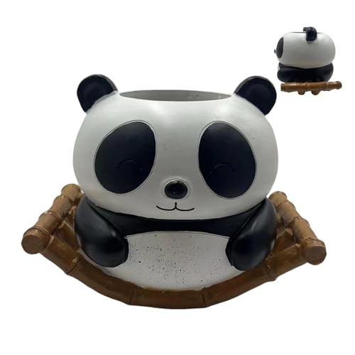 Streysisl Tiertöpfe | Wackelbarer Panda Pflanzer Cartoon Harz Blumentopf | Dekorative handbemalte Bonsai Töpfe mit Drainagelöchern für Haus Garten Fensterbank Terrasse Streysisl Tiertöpfe | Wackelbarer Panda Pflanzer Cartoon Harz Blumentopf | Dekorative handbemalte Bonsai Töpfe mit Drainagelöchern für Haus Garten Fensterbank Terrasse von Streysisl