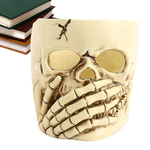 Streysisl Totenkopf-Kerzenhalter, Halloween-Totenkopf-Kerzenhalter, Gothic-Pflanzgefäß, Totenkopf-Heimdekoration für Halloween, gruselige Themen-Dekoration Streysisl Totenkopf-Kerzenhalter, Halloween-Totenkopf-Kerzenhalter, Gothic-Pflanzgefäß, Totenkopf-Heimdekoration für Halloween, gruselige Themen-Dekoration von Streysisl