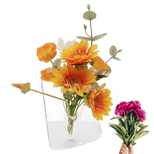 Streysisl Transparente Buchvase – Innenvase, transparenter dekorativer Übertopf, wiederverwendbarer Blumentopf, Tischdekoration, Dekoration für Pflanzen, künstliche Blumensträuße Streysisl Transparente Buchvase – Innenvase, transparenter dekorativer Übertopf, wiederverwendbarer Blumentopf, Tischdekoration, Dekoration für Pflanzen, künstliche Blumensträuße von Streysisl