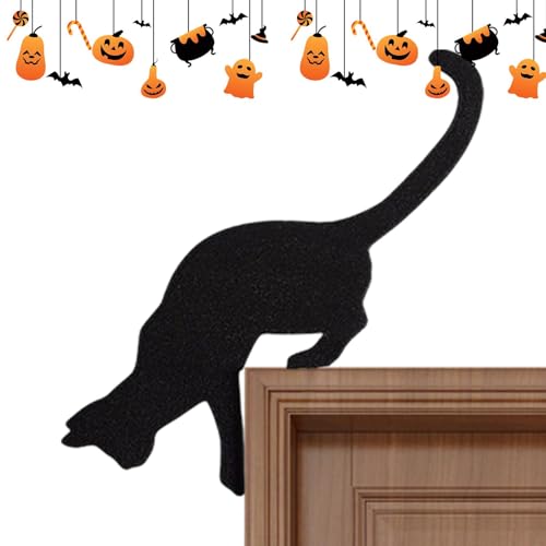 Streysisl Tür-Eck-Dekoration – Metall-Türaufsatz, Türrahmen-Eckdekoration, Katzen-Silhouette, Halloween-Tür-Eckschild für gruselige Familien-Partys Streysisl Tür-Eck-Dekoration – Metall-Türaufsatz, Türrahmen-Eckdekoration, Katzen-Silhouette, Halloween-Tür-Eckschild für gruselige Familien-Partys von Streysisl