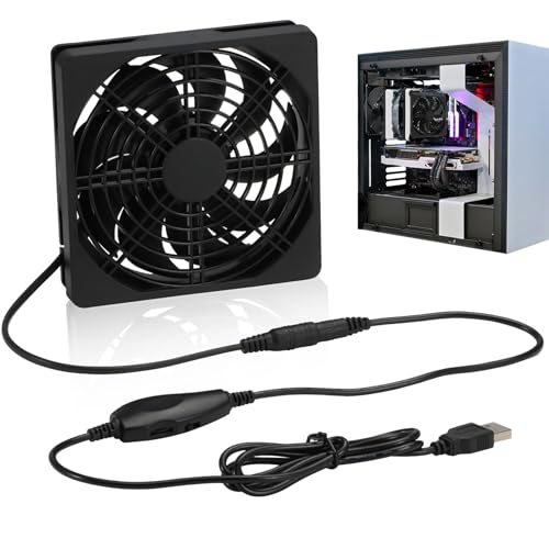 Streysisl USB-Ventilatoren zur Kühlung, leistungsstarker Computer-Gehäuselüfter, USB-betriebener Ventilator – Mehrzweck-Router-Kühlung für Computer, Haushaltsgeräte Streysisl USB-Ventilatoren zur Kühlung, leistungsstarker Computer-Gehäuselüfter, USB-betriebener Ventilator – Mehrzweck-Router-Kühlung für Computer, Haushaltsgeräte von Streysisl