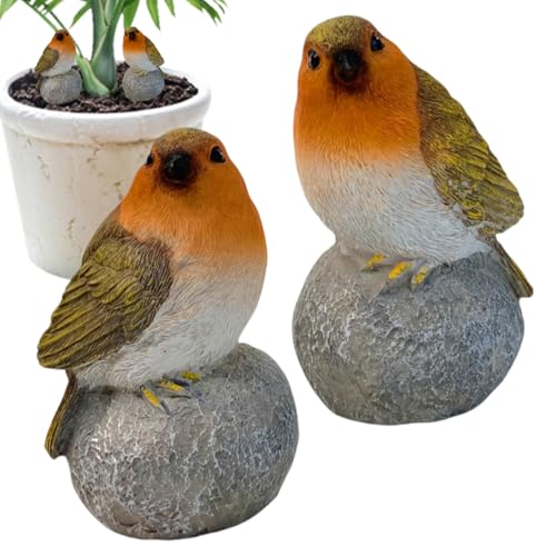 Streysisl Vogelfiguren für den Garten, 2 x Vogelskulpturen für den Garten, Kunstharz, Tierdekoration für draußen, Rasen, Terrasse, Balkon, Hof, Blumentöpfe Streysisl Vogelfiguren für den Garten, 2 x Vogelskulpturen für den Garten, Kunstharz, Tierdekoration für draußen, Rasen, Terrasse, Balkon, Hof, Blumentöpfe von Streysisl