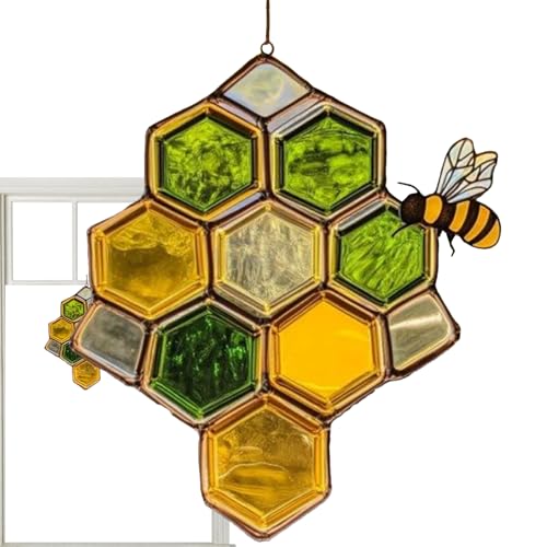 Streysisl Wabenornamente | Acryl-Biene Home Decor – von der Natur inspirierter Sonnenfänger, Wabenanhänger für , Küche, Garten, Balkon, drinnen und draußen Streysisl Wabenornamente | Acryl-Biene Home Decor – von der Natur inspirierter Sonnenfänger, Wabenanhänger für , Küche, Garten, Balkon, drinnen und draußen von Streysisl