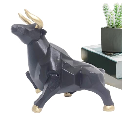 Streysisl Wall Street Bullenstatue, geometrische Harz-Skulpturen, Heimdekoration für Freunde, Familienbüros, Zimmer, Schreibtisch, Nachttisch, Bücherregal, Schreibtisch Streysisl Wall Street Bullenstatue, geometrische Harz-Skulpturen, Heimdekoration für Freunde, Familienbüros, Zimmer, Schreibtisch, Nachttisch, Bücherregal, Schreibtisch von Streysisl