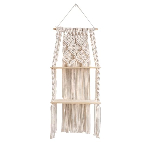 Streysisl Wand-Pflanzenregale – Boho Tapisserie Pflanzenregal 2 Etagen Lagerregale | Rustikale Boho-Wanddekoration, handgefertigtes Aufbewahrungsregal für Fotorahmen, Blumentöpfe Streysisl Wand-Pflanzenregale – Boho Tapisserie Pflanzenregal 2 Etagen Lagerregale | Rustikale Boho-Wanddekoration, handgefertigtes Aufbewahrungsregal für Fotorahmen, Blumentöpfe von Streysisl