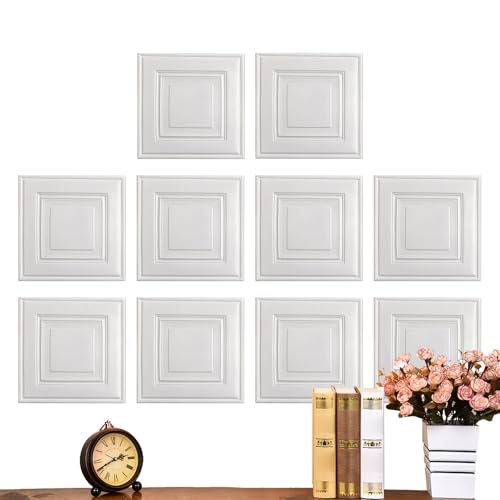 Streysisl Wandpaneel | Kunstziegelverkleidung – 35,4 x 35,4 cm, 3D-wasserdicht, abnehmbar, selbstklebend, für Keller, Decke, Wohnzimmer von Streysisl