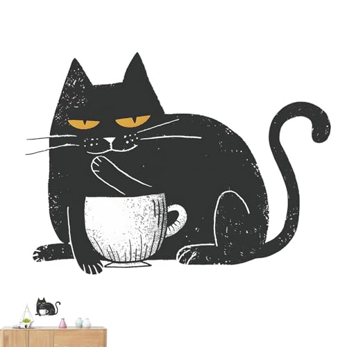Streysisl Wandtattoo Katze Selbstklebend Kaffee Wandbild Cartoon Abnehmbare Dekorative Katze Wandaufkleber für Kinderzimmer Schlafzimmer Streysisl Wandtattoo Katze Selbstklebend Kaffee Wandbild Cartoon Abnehmbare Dekorative Katze Wandaufkleber für Kinderzimmer Schlafzimmer von Streysisl