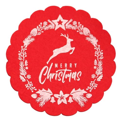 Streysisl Weihnachts-Untersetzer für Getränke, hitzebeständig, rund, Tischuntersetzer – wiederverwendbare Küchentischmatten Getränkeuntersetzer für Zuhause, Esszimmer Streysisl Weihnachts-Untersetzer für Getränke, hitzebeständig, rund, Tischuntersetzer – wiederverwendbare Küchentischmatten Getränkeuntersetzer für Zuhause, Esszimmer von Streysisl