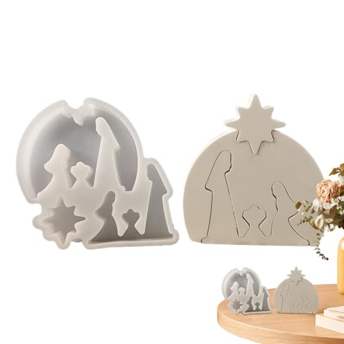 Streysisl Weihnachtskrippenform aus Kunstharz, Heilige Familie, katholische Harzform, Silikonform für Heimdekoration, Krippen-Krippen-Silikonform für Krippendekoration Streysisl Weihnachtskrippenform aus Kunstharz, Heilige Familie, katholische Harzform, Silikonform für Heimdekoration, Krippen-Krippen-Silikonform für Krippendekoration von Streysisl