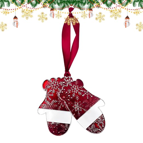 Streysisl Weihnachtsschmuck, Handschuhe-Form, dekorative Ornamente, Weihnachtsbaumschmuck, Weihnachtsanhänger, Heimschmuck mit Seil für Baum, Wand, Kamin Streysisl Weihnachtsschmuck, Handschuhe-Form, dekorative Ornamente, Weihnachtsbaumschmuck, Weihnachtsanhänger, Heimschmuck mit Seil für Baum, Wand, Kamin von Streysisl