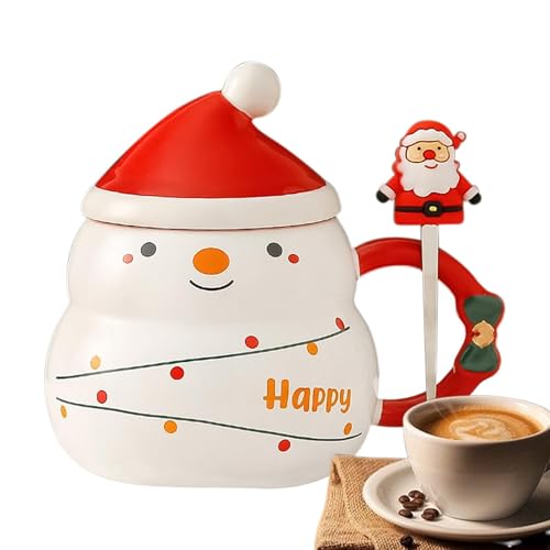 Streysisl Weihnachtstasse | 500 ml Keramik-Espressotasse mit Weihnachtsmützen-Deckel und Weihnachtsmann-Löffel | Saftbecher mit Griff für Kaffee, Tee, heiße Schokolade, Getränke Streysisl Weihnachtstasse | 500 ml Keramik-Espressotasse mit Weihnachtsmützen-Deckel und Weihnachtsmann-Löffel | Saftbecher mit Griff für Kaffee, Tee, heiße Schokolade, Getränke von Streysisl