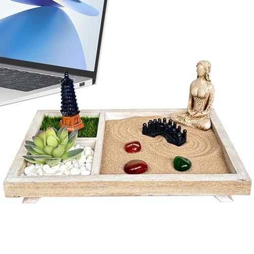 Streysisl Zen-Garten für Schreibtisch, japanisches Sandtablett, Miniatur-Meditations- , künstlerische Dekoration, Tisch-Zen- für Eingangsbereich, Arbeitszimmer, Zuhause, Arbeitsplatz Streysisl Zen-Garten für Schreibtisch, japanisches Sandtablett, Miniatur-Meditations- , künstlerische Dekoration, Tisch-Zen- für Eingangsbereich, Arbeitszimmer, Zuhause, Arbeitsplatz von Streysisl