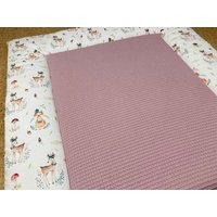 Wickelauflage 75x75 Waldtiere Waffelpique Hell Altrosa von StrickWunderShop