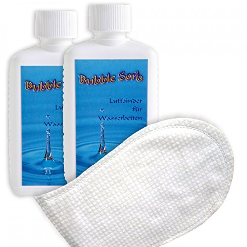 Bubblesorb Luftbinder Wasserbett von Stricker. 2 x 400g Bubblestop, bindet ca. 200 Liter Luft plus 1 Pflegehandschuh gratis von STRICKER