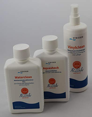 1x Waterclean + 1x Aquashock + 1x Vinylclean je 250 ml Stricker Chemie WasserBett Pflege von Strickerchemie GmbH