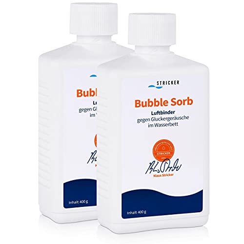 STRICKER Luftbinder für Wasserbetten - Bubblesorb Luftbinder - 2 x 400 g Bubblestop - Bindet ca. 200 Liter Luft - optimaler Bubble Stop gegen Luftbildung im Wasserbett von STRICKER