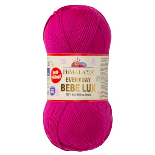 Strickfein Himalaya Everyday Bebe Lux Strickgarn – 100g/250m – 100% Antipilling Acryl – OEKO-TEX – Für Babydecken, Kleidung – Fuchsia 70428 von Strickfein
