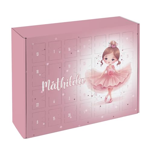Striefchen® Adventskalender zum selber befüllen für Mädchen - Ballerina Motiv - mit Wunschname von Striefchen
