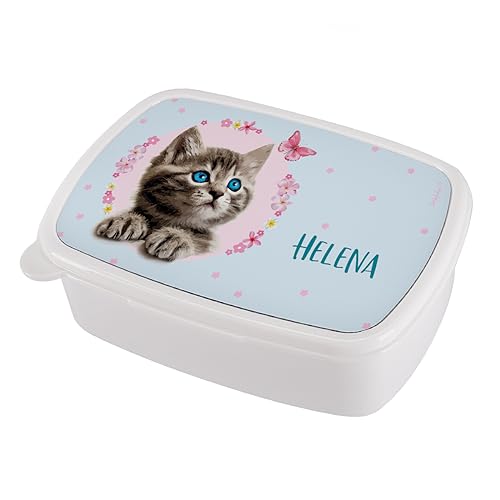 Striefchen® Brotdose für Mädchen mit Wunschnamen - Geschenkidee zur Schuleinführung Katze von Striefchen