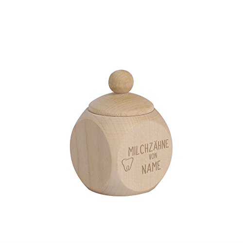 Striefchen® Milchzahndose aus Holz mit Schraubverschluss inklusive Namensgravur von Striefchen
