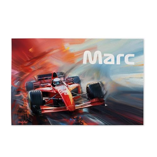 Striefchen® Platzdeckchen mit Namen aus Filz 40 x 30 cm (Rennwagen) von Striefchen
