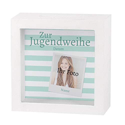 Striefchen® Spardose zur Jugendweihe mit Namen als Geldgeschenk Foto von Striefchen