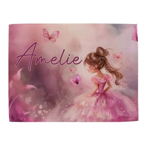 Striefchen® Stoff-Platzdeckchen für Mädchen mit Namensaufdruck - Geschenk zur Einschulung (Prinzessin) von Striefchen