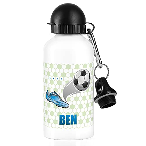 Striefchen® Trinkflasche für Kinder - Fußball - mit Wunschnamen Fußballschuh von Striefchen
