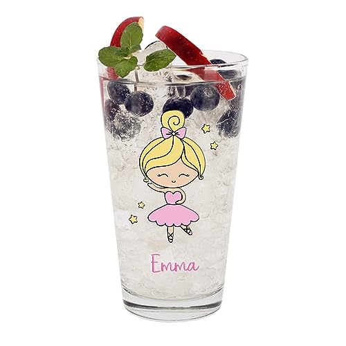 Stirefchen® Trinkglas für Kinder mit Namen personalisiert, Motivauswahl, 300 ml (Ballerina) von Striefchen