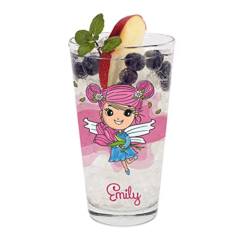 Stirefchen® Trinkglas für Kinder mit Namen personalisiert, Motivauswahl, 300 ml (Blumenfee) von Striefchen