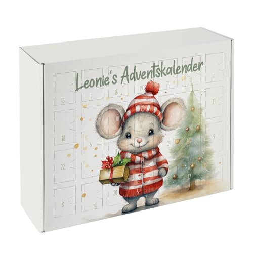 Striefchen® personalisierter DIY Adventskalender mit niedlichem Maus Motiv von Striefchen