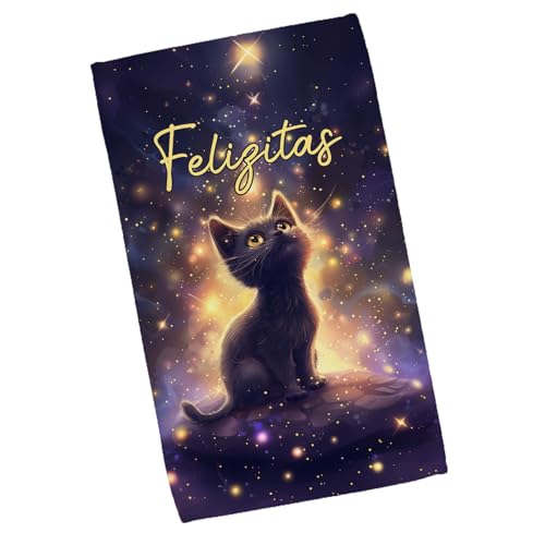 Striefchen® personalisiertes Handtuch in DREI Größen mit magischem Kätzchenmotiv [Wunschname] (Kleine) von Striefchen