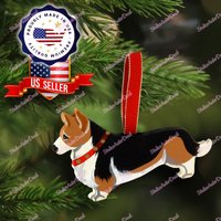 1Stk Handbemalt Welsh Corgis Tri-Color Stehend Holz Weihnachtsschmuck, Hunde Geschenk von StrikeAutoDeal