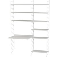 String - Arbeitsplatzkombination, 140 x 200 x 30 cm, weiß / weiß von String Furniture