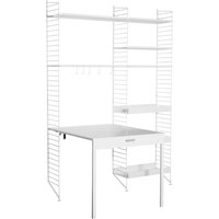 String - Arbeitsplatzkombination, 158 x 200 x 30 cm, weiß / weiß von String Furniture