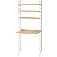 String - Arbeitsplatzkombination, 78 x 200 x 30 cm, Eiche / dunkelgrau von String Furniture