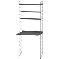 String - Arbeitsplatzkombination, 78 x 200 x 30 cm, dunkelgrau / dunkelgrau von String Furniture