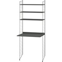 String - Arbeitsplatzkombination, 78 x 200 x 30 cm, dunkelgrau / schwarz von String Furniture