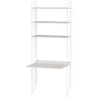 String - Arbeitsplatzkombination, 78 x 200 x 30 cm, weiß / weiß von String Furniture