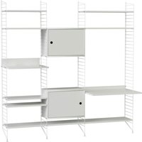 String Furniture - Wohnzimmer Regalkombination mit Schreibtisch Bundle P von String Furniture
