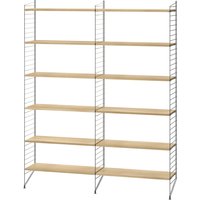String - Regal 120x200cm, Eiche / dunkelgrau von String Furniture