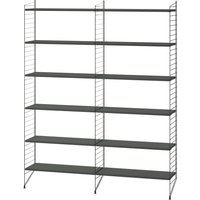 String - Regal 120x200cm, dunkelgrau / schwarz von String Furniture