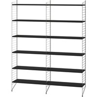 String - Regal 120x200cm, schwarz gebeizt / dunkelgrau von String Furniture